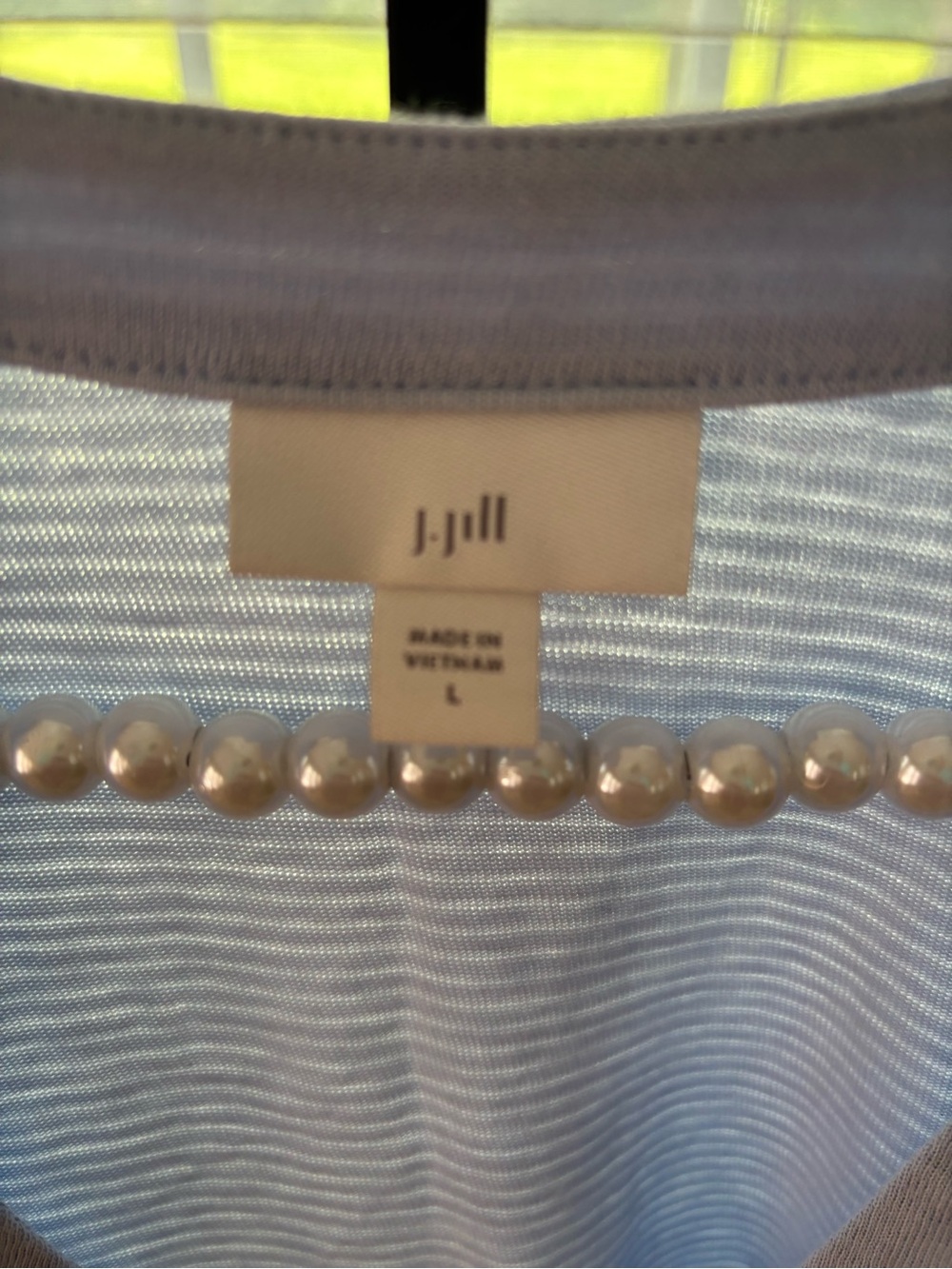 J. Jill Pale Blue Ribbed Knit Top - Picture 2 of 6